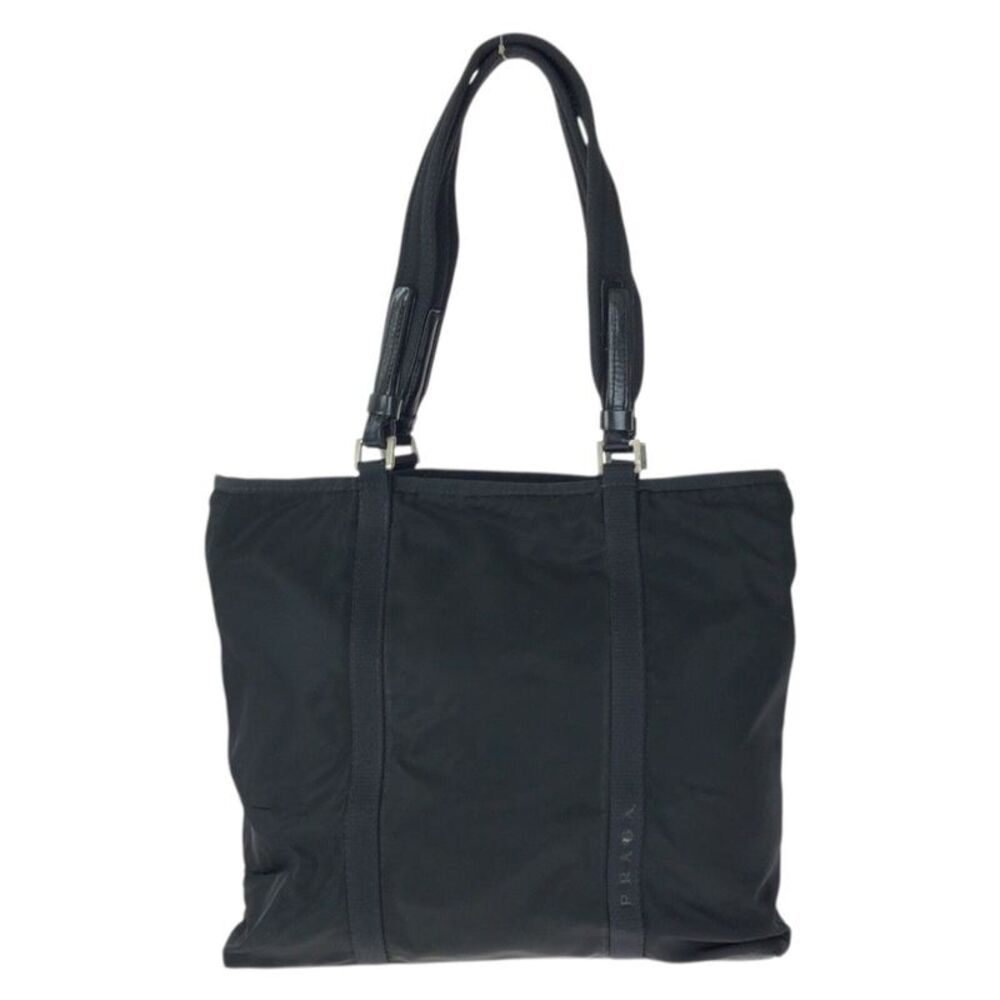 Prada Nylon Leather Black Tote Shoulder Bag - Picture 1 of 10